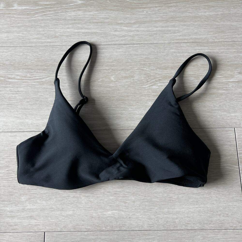 J Crew Lana Bikini Top In Classic Sculpt Medium Black